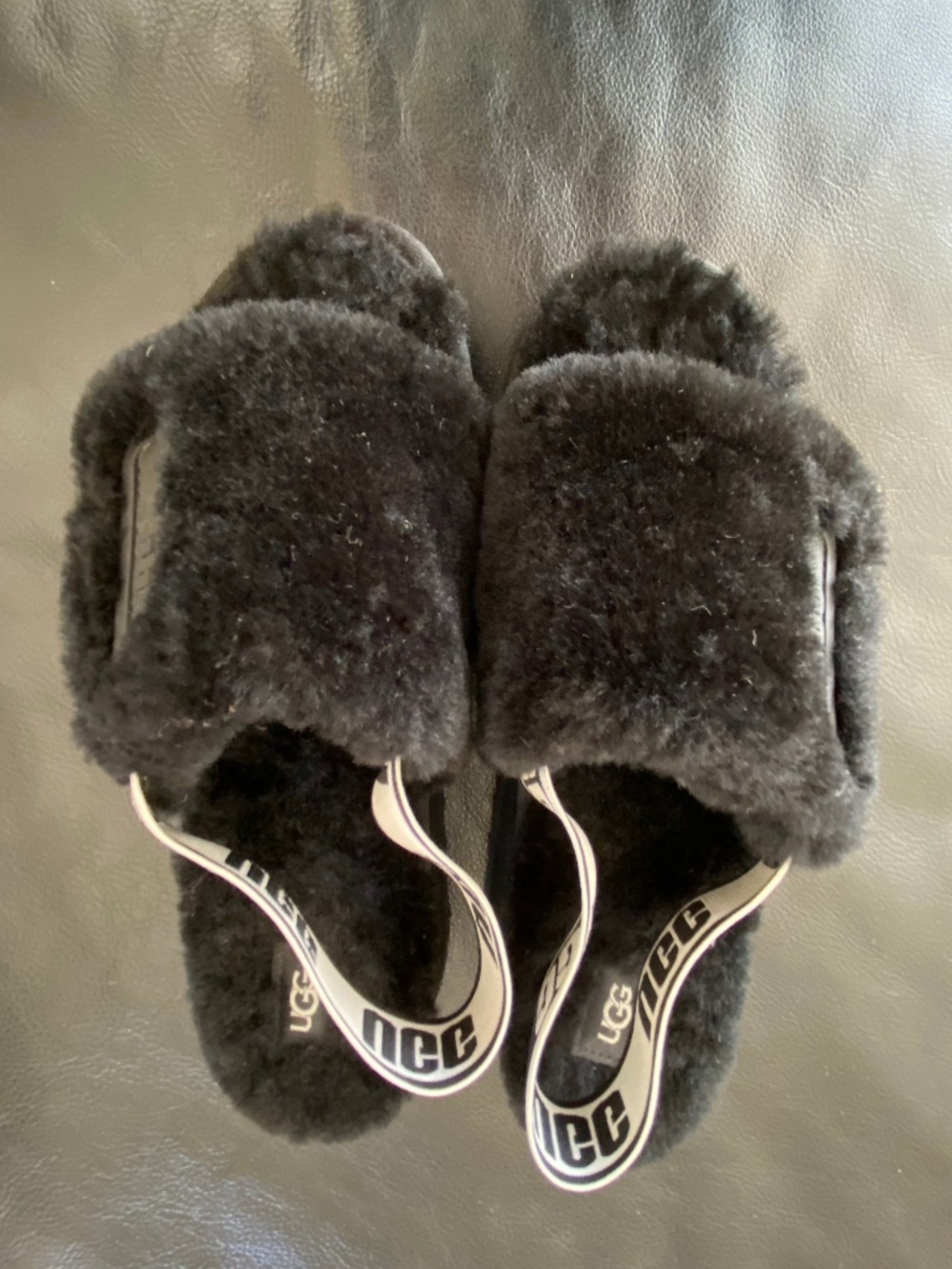 WOMENS UGG CLACK DISCO SLIDE WITH LOGO HEEL STRAP SIZE 8